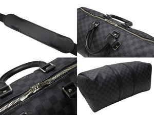 極美品 LOUISVUITTON ルイヴィトン キーポルバンドリエール45 ボストンバッグ N41418 ダミエグラフィット ブラック 中古 4b003672