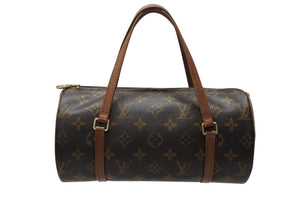LOUIS VUITTON ルイヴィトン パピヨン26 ハンドバッグ M51386 モノグラム PVC レザー ブラウン ゴールド金具 美品 中古 4b003674