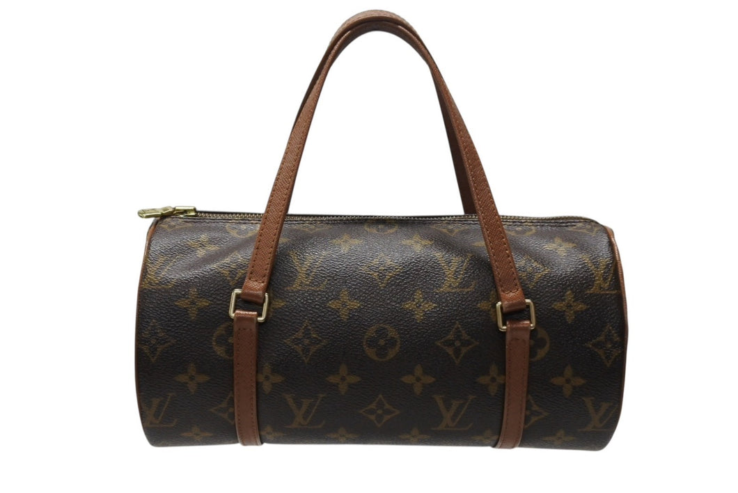 LOUIS VUITTON ルイヴィトン パピヨン26 ハンドバッグ M51386 モノグラム PVC レザー ブラウン ゴールド金具 美品 中古 4b003674