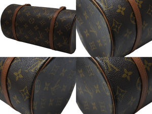 LOUIS VUITTON ルイヴィトン パピヨン26 ハンドバッグ M51386 モノグラム PVC レザー ブラウン ゴールド金具 美品 中古 4b003674