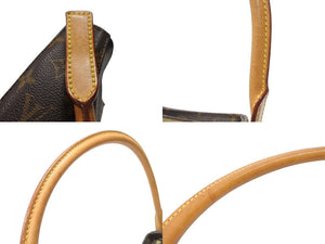 LOUIS VUITTON ルイヴィトン ルーピングMM ワンショルダーバッグ M51146 モノグラム PVC レザー ブラウン ゴールド金具 美品 中古 4b003678