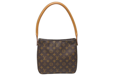 LOUIS VUITTON ルイヴィトン ルーピングMM ワンショルダーバッグ M51146 モノグラム PVC レザー ブラウン ゴールド金具 美品 中古 4b003679