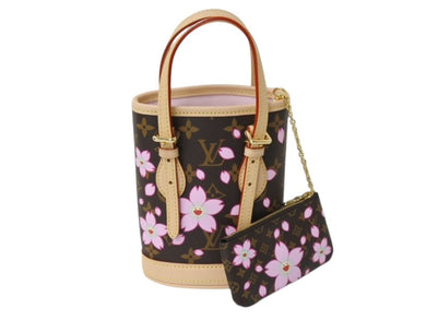 新品未使用 LOUIS VUITTON LV × TM ルイヴィトン ナノ バケット ハンドバッグ M13417 モノグラム チェリーブロッサム 村上隆 中古 4b003680