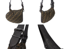 Load image into Gallery viewer, FENDI フェンディ ワンショルダーバッグ ハンドバッグ FF ズッカ柄 キャンバス レザー ブラウン ブラックメタル 美品 中古 4b003684