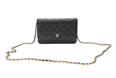 CHANEL シャネル ショルダーバッグ マトラッセ チェーンショルダーバッグ ラムスキン ブラック 27 番台 ブラック ラムスキン ゴールド金具 美品 中古 4b003686