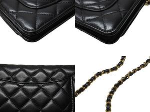 CHANEL シャネル ショルダーバッグ マトラッセ チェーンショルダーバッグ ラムスキン ブラック 27 番台 ブラック ラムスキン ゴールド金具 美品 中古 4b003686