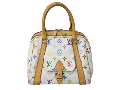 LOUIS VUITTON ルイヴィトン プリシラ ハンドバッグ M40096 モノグラム マルチカラー ホワイト 村上隆 美品 中古 4b003688