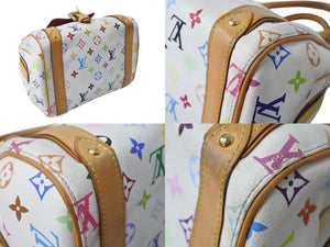 LOUIS VUITTON ルイヴィトン プリシラ ハンドバッグ M40096 モノグラム マルチカラー ホワイト 村上隆 美品 中古 4b003688