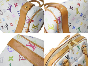 LOUIS VUITTON ルイヴィトン プリシラ ハンドバッグ M40096 モノグラム マルチカラー ホワイト 村上隆 美品 中古 4b003691