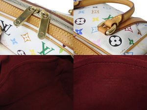 LOUIS VUITTON ルイヴィトン プリシラ ハンドバッグ M40096 モノグラム マルチカラー ホワイト 村上隆 美品 中古 4b003691