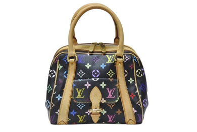 LOUIS VUITTON ルイヴィトン モノグラムマルチカラー プリシラ M40097 ハンドバッグ ノワール ブラック ゴールド金具 美品 中古 4b003694