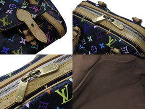 LOUIS VUITTON ルイヴィトン モノグラムマルチカラー プリシラ M40097 ハンドバッグ ノワール ブラック ゴールド金具 美品 中古 4b003694