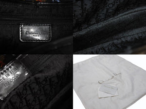 CHRISTIAN DIOR クリスチャンディオール ガリアーノ期 サドルバッグ RU0052 キャンバス レザー マルチカラー シルバー金具 美品 中古 4b003695