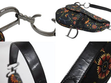 Load image into Gallery viewer, CHRISTIAN DIOR クリスチャンディオール ガリアーノ期 サドルバッグ RU0052 キャンバス レザー マルチカラー シルバー金具 美品 中古 4b003695
