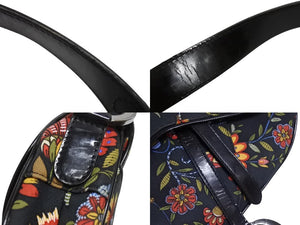 CHRISTIAN DIOR クリスチャンディオール ガリアーノ期 サドルバッグ RU0052 キャンバス レザー マルチカラー シルバー金具 美品 中古 4b003695