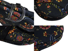 Load image into Gallery viewer, CHRISTIAN DIOR クリスチャンディオール ガリアーノ期 サドルバッグ RU0052 キャンバス レザー マルチカラー シルバー金具 美品 中古 4b003695