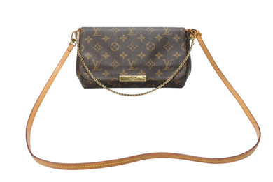 LOUIS VUITTON ルイヴィトン モノグラム フェイボリットMM ショルダーバッグ M40718 ブラウン ゴールド金具 美品 中古 4b003696