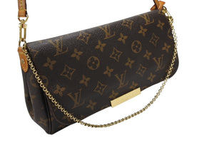 LOUIS VUITTON ルイヴィトン モノグラム フェイボリットMM ショルダーバッグ M40718 ブラウン ゴールド金具 美品 中古 4b003696