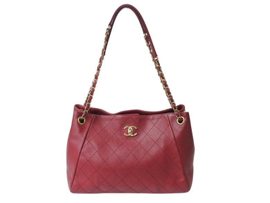 CHANEL シャネル ココマーク 2WAY チェーンショルダーバッグ ワンショルダーバッグ 23番台 レザー レッド ゴールド金具 美品 中古 4b003697