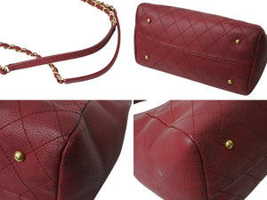CHANEL シャネル ココマーク 2WAY チェーンショルダーバッグ ワンショルダーバッグ 23番台 レザー レッド ゴールド金具 美品 中古 4b003697