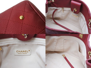 CHANEL シャネル ココマーク 2WAY チェーンショルダーバッグ ワンショルダーバッグ 23番台 レザー レッド ゴールド金具 美品 中古 4b003697