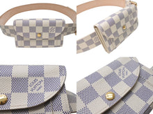 画像をギャラリービューアに読み込む, 極美品 LOUIS VUITTON ルイヴィトン ダミエ アズール サンチュール ポシェット ベルト M9835V ホワイト ゴールド金具 中古 4b003698