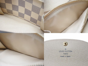 極美品 LOUIS VUITTON ルイヴィトン ダミエ アズール サンチュール ポシェット ベルト M9835V ホワイト ゴールド金具 中古 4b003698