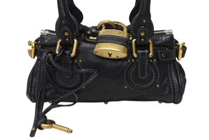Chloe クロエ ハンドバッグ パディントン ワンショルダーバッグ ブラック レザー 7ESA02 ゴールド金具 美品 中古 4b003699