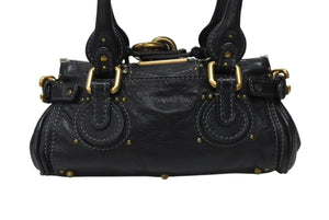Chloe クロエ ハンドバッグ パディントン ワンショルダーバッグ ブラック レザー 7ESA02 ゴールド金具 美品 中古 4b003699