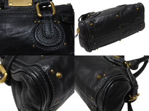 Chloe クロエ ハンドバッグ パディントン ワンショルダーバッグ ブラック レザー 7ESA02 ゴールド金具 美品 中古 4b003699