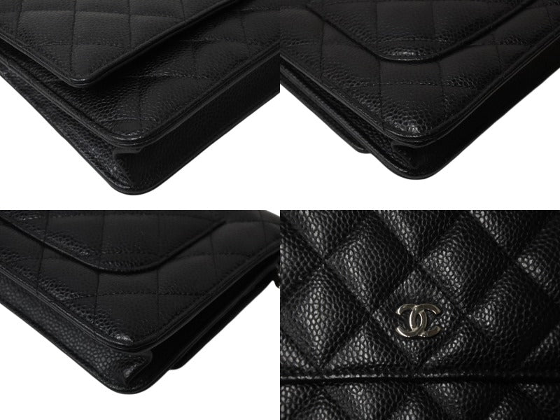 在庫処分　シャネル　黒　長財布　チェーンウォレット　三つ折り　シルバーココ 極美品 CHANEL シャネル チェーンウォレット 長財布 AP0250 27