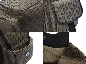 Christian Dior クリスチャンディオール ショルダーバッグ トロッター キャンバス ベージュ ブラウン シルバー金具 美品 中古 4b003701