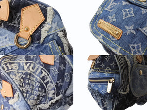 極美品 LOUIS VUITTON ルイヴィトン スピーディ30 ハンドバッグ M95380 モノグラムデニム パッチワーク インディゴ 中古 4b003705