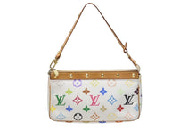 Load image into Gallery viewer, LOUIS VUITTON ルイヴィトン モノグラム マルチカラー ポシェット アクセソワール アクセサリーポーチ M92649 ホワイト 村上隆 美品 中古 4b003706