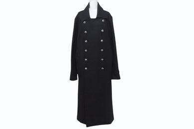 CHROME HEARTS クロムハーツ クロスボールボタン ダブルブレスト カシミヤコート ブラック サイズM 美品 中古 4b003714 