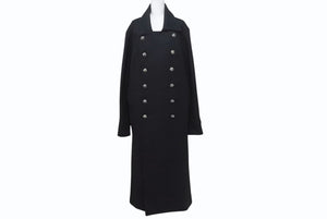 CHROME HEARTS クロムハーツ クロスボールボタン ダブルブレスト カシミヤコート ブラック サイズM 美品 中古 4b003714 
