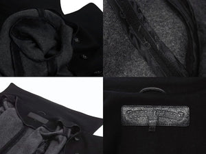 CHROME HEARTS クロムハーツ クロスボールボタン ダブルブレスト カシミヤコート ブラック サイズM 美品 中古 4b003714 