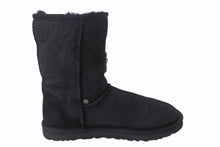 画像をギャラリービューアに読み込む, 極美品 CHROME HEARTS クロムハーツ UGG アグ ムートン ブーツ CHクロス シープスキン シルバー925 ブラック サイズ26cm 中古 4b003715 