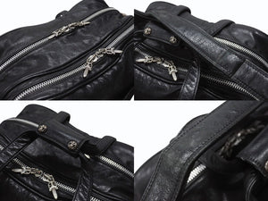 CHROME HEARTS クロムハーツ ダイパーバッグ BSフレア 2WAYバッグ マザーバック レザー シルバー925 ブラック 美品 中古 4b003716