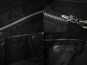 CHROME HEARTS クロムハーツ JET SET トートバッグ ボストンバッグ クロスパッチ レザー シルバー925 ブラック 美品 中古 4b003717 