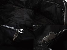 画像をギャラリービューアに読み込む, CHROME HEARTS クロムハーツ JET SET トートバッグ ボストンバッグ クロスパッチ レザー シルバー925 ブラック 美品 中古 4b003717 