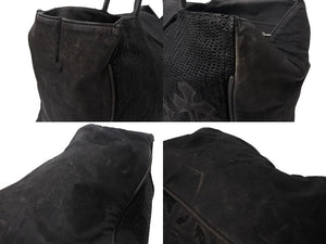 CHROME HEARTS クロムハーツ JET SET トートバッグ ボストンバッグ クロスパッチ レザー シルバー925 ブラック 美品 中古 4b003717 