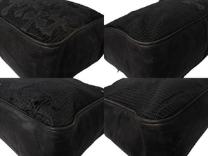CHROME HEARTS クロムハーツ JET SET トートバッグ ボストンバッグ クロスパッチ レザー シルバー925 ブラック 美品 中古 4b003717 