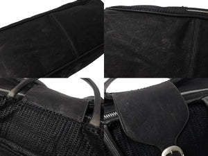 CHROME HEARTS クロムハーツ JET SET トートバッグ ボストンバッグ クロスパッチ レザー シルバー925 ブラック 美品 中古 4b003717 