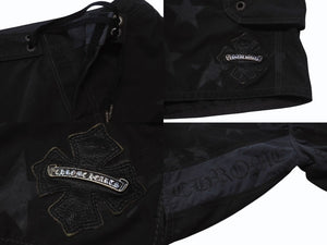 CHROME HEARTS クロムハーツ SWIM PANTS CRS BTN クロスボールボタン ショーツ ハーフパンツ ブラック サイズ28 美品 中古 4b003719 