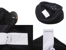 画像をギャラリービューアに読み込む, CHROME HEARTS クロムハーツ ラージクロス ビーニー ニット帽 カシミヤ シルバー925 カーフレザー ブラック ONE SIZE 美品 中古 4b003722 