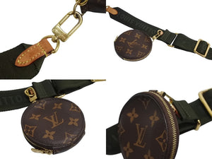 LOUIS VUITTON ルイヴィトン モノグラム ミュルティポシェット アクセソワール カーキ ショルダーバッグ M44813 美品 中古 4b003725