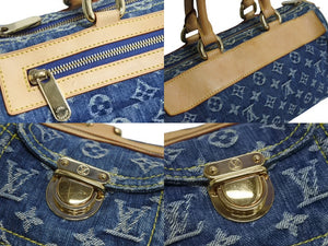 LOUIS VUITTON ルイヴィトン ネオスピーディ ハンドバッグ M95019 モノグラム デニム インディゴブルー ゴールド金具 美品 中古 4b003726