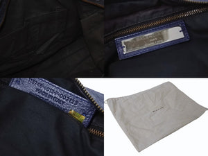 BALENCIAGA バレンシアガ The City ザ シティ 2WAY ハンドバッグ ネイビー 紺色 115748 レザー ショルダー 鞄 良品 中古 4b003728