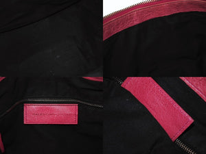 BALENCIAGA バレンシアガ ジャイアント ワーク ハンドバッグ ピンク レザー 173080 シルバー金具 スタッズ ワンショルダー 良品 中古 4b003729